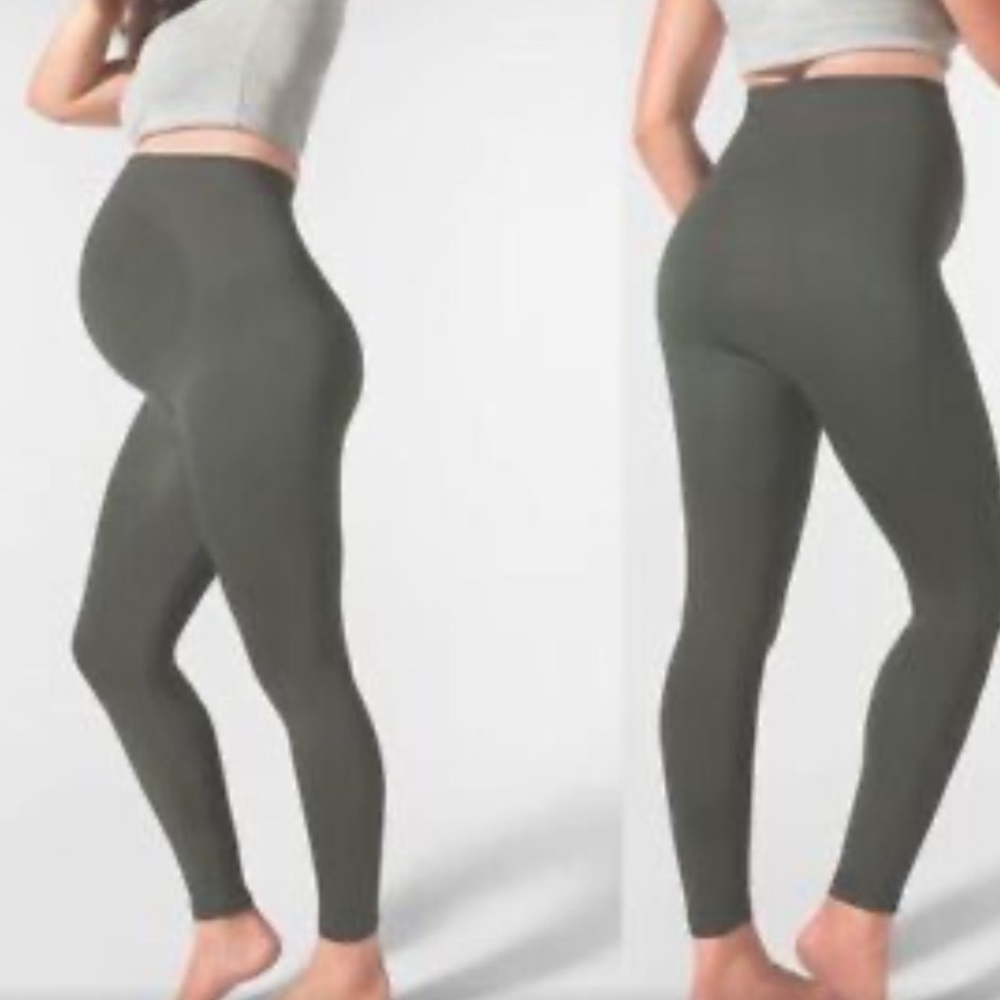 BLANQI EVERYDAY Maternity Belly Support Leggings - Olive Green